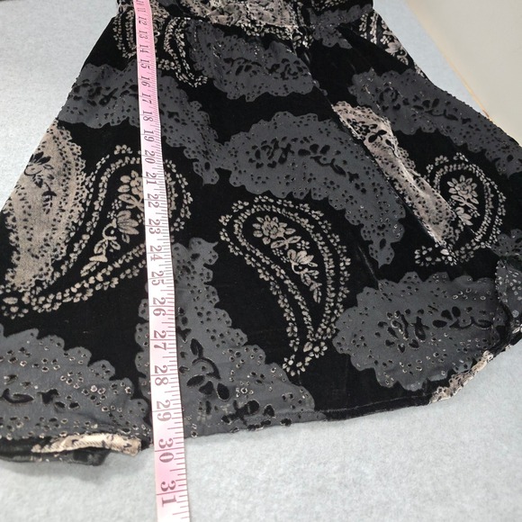 Velvet Burnout Mini Dress Black Babydoll Sweetheart Fairy Grunge Whimsigoth - Picture 10 of 13